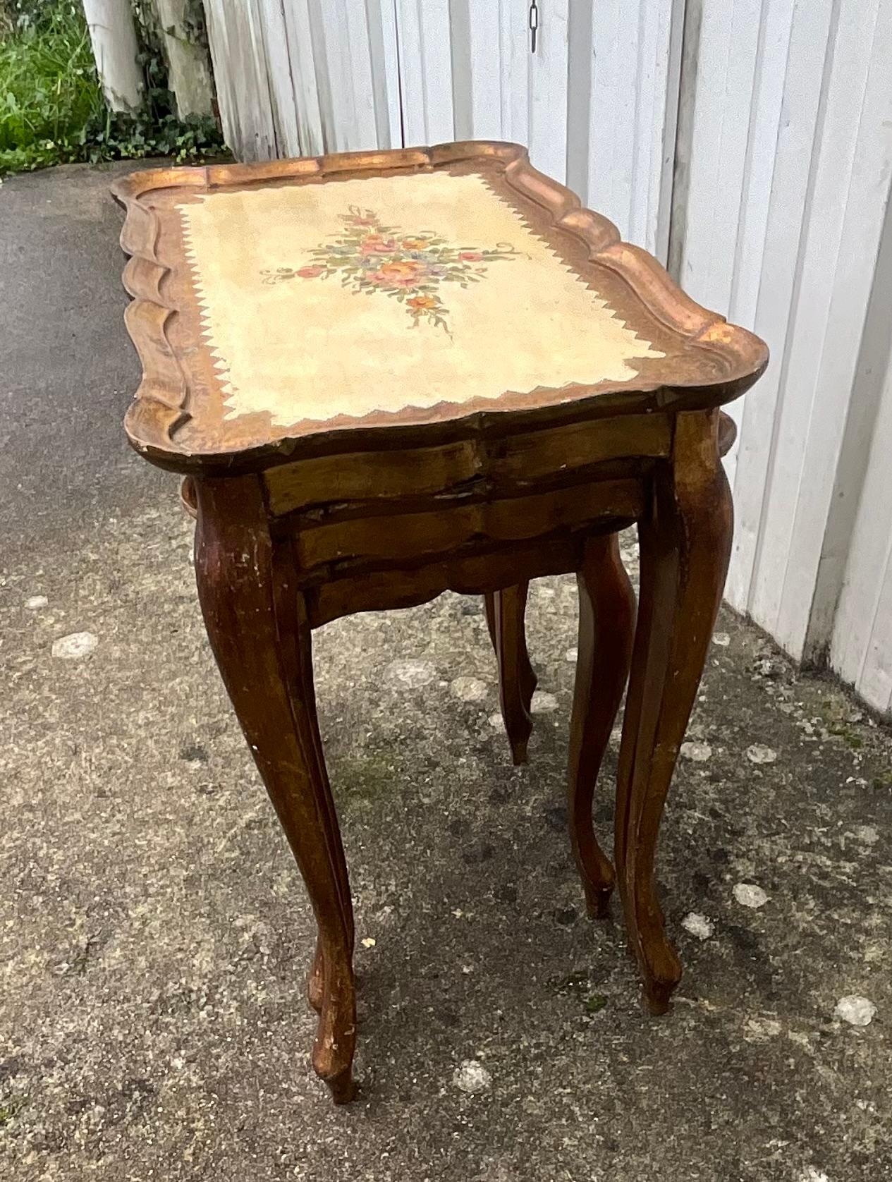 Set of Three Nesting Tables — Contemporary Louis XV Style 8