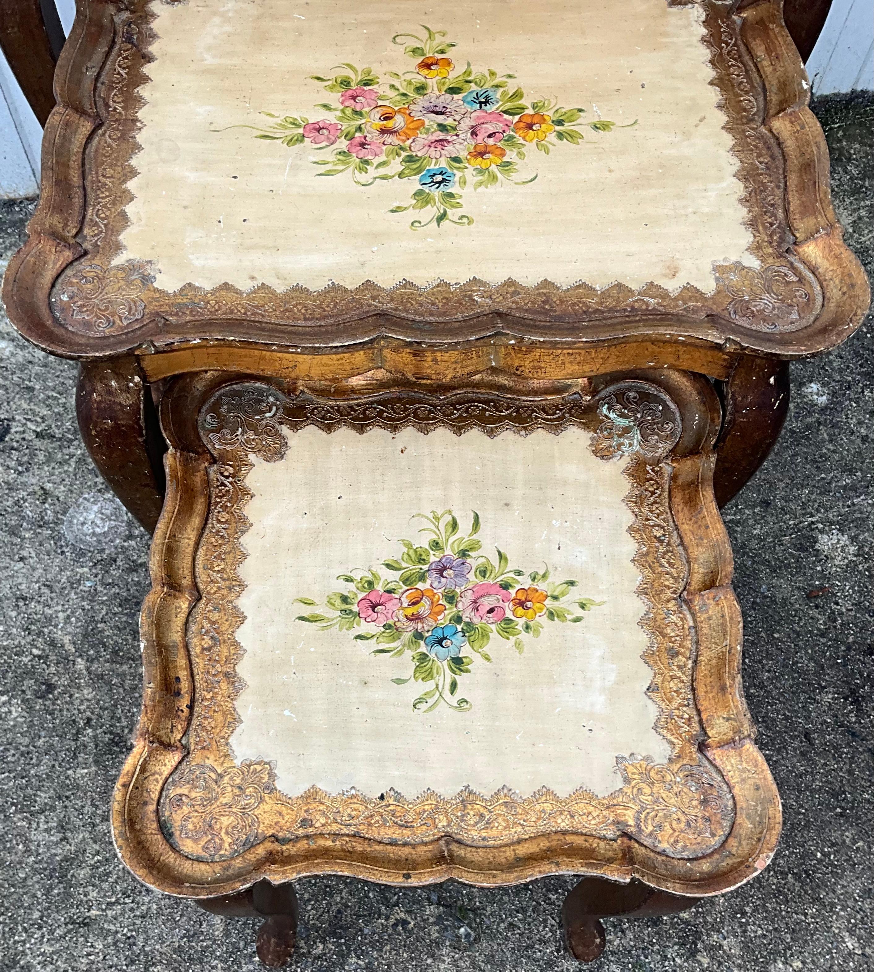 Set of Three Nesting Tables — Contemporary Louis XV Style 9