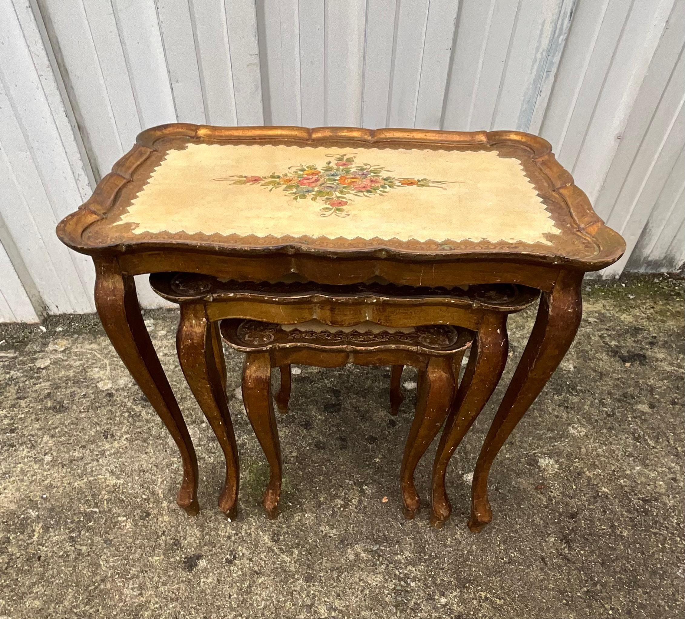 Set of Three Nesting Tables — Contemporary Louis XV Style 1