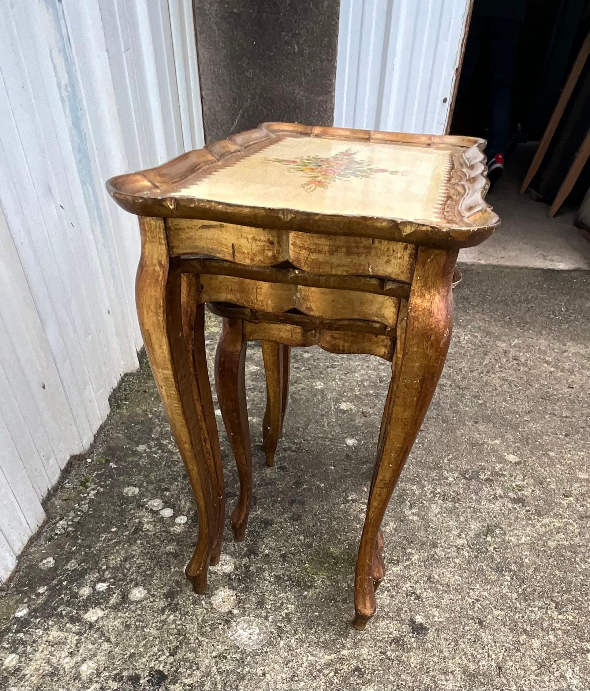 Set of Three Nesting Tables — Contemporary Louis XV Style 2
