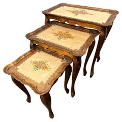 Set of Three Nesting Tables — Contemporary Louis XV Style