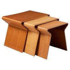 Set of Three Nesting Tables Designed by Grete Jalk for Lange Production