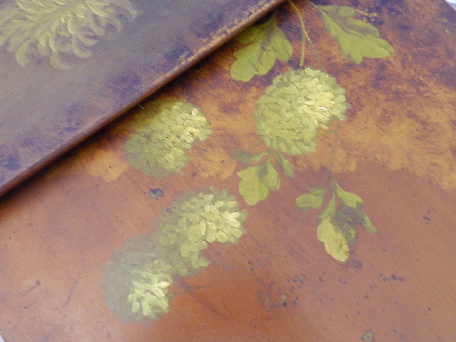 Late 19th Century Nesting Tables French Original Painted One of a Kind Floral Tops 19th Century