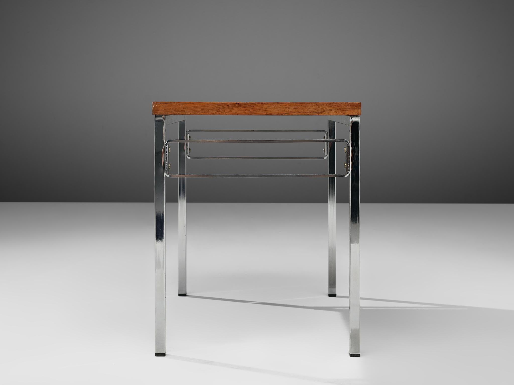 Set of Three Nesting Tables in Chrome and Wood 2