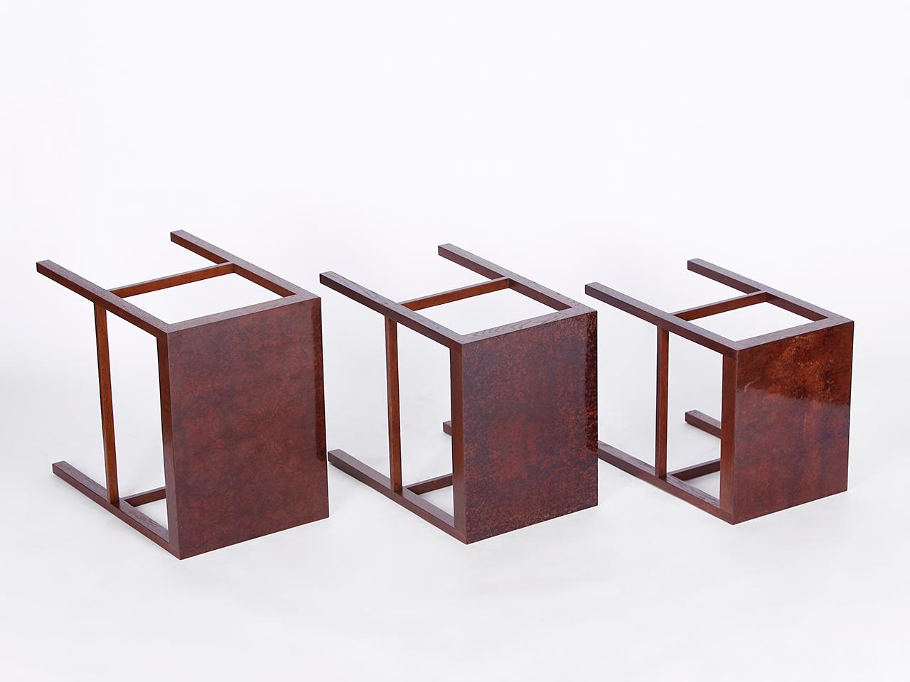 Set of Three Nesting Tables, Model No. 50, Designed by Jindrich Halabala 2
