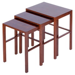 Set of Three Nesting Tables, Model No. 50, Designed by Jindrich Halabala