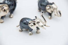 Set de trois éléphants en maillechort