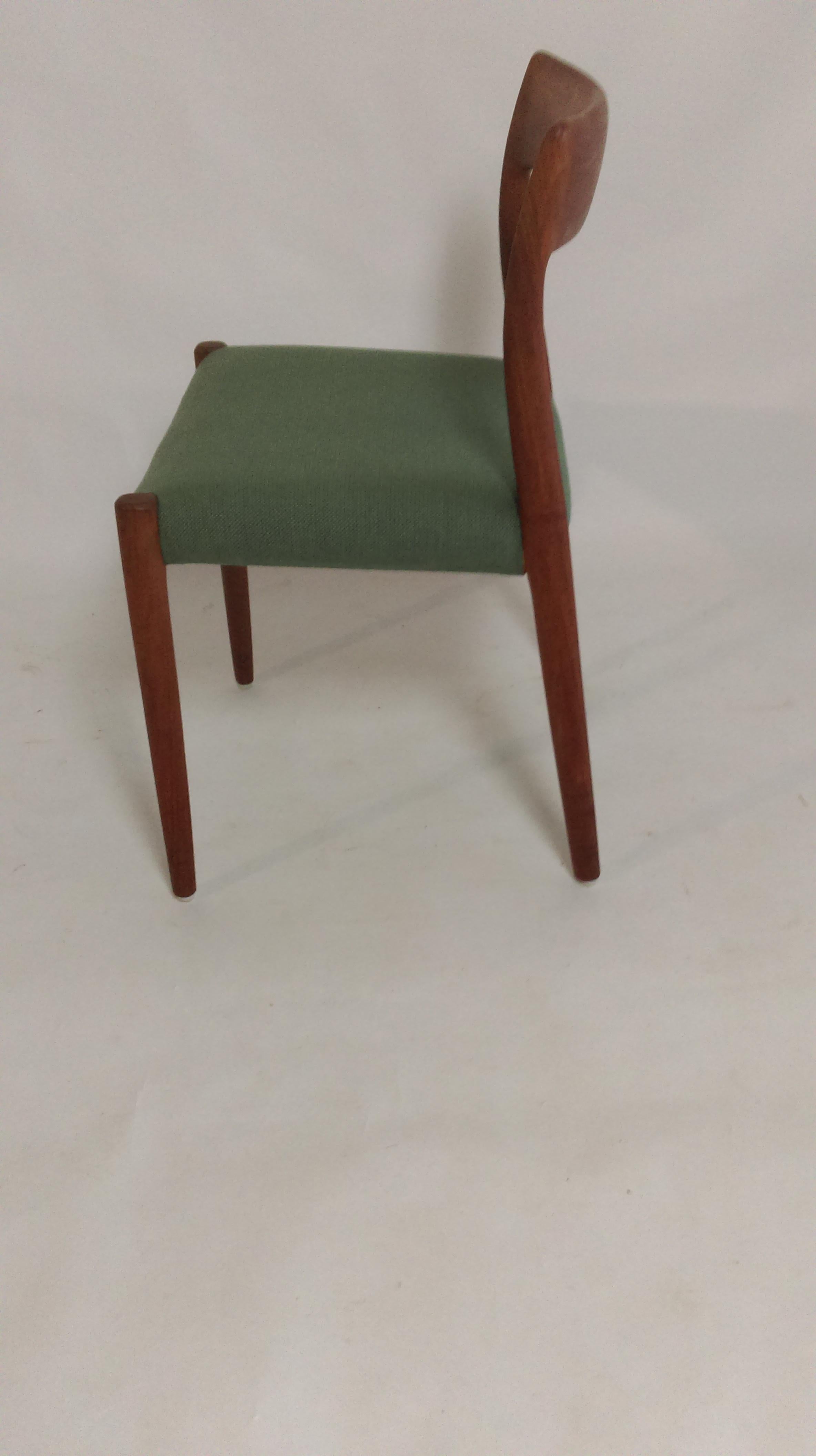 Danish Set of Three Niels Otto Moller model 77 Teak Dining Chairs