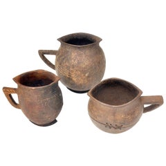 Set of Three Nigerian Hand-Carved Water Vessels