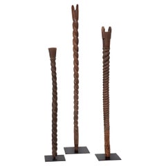 Set of Three Nupe Spiral Support Posts