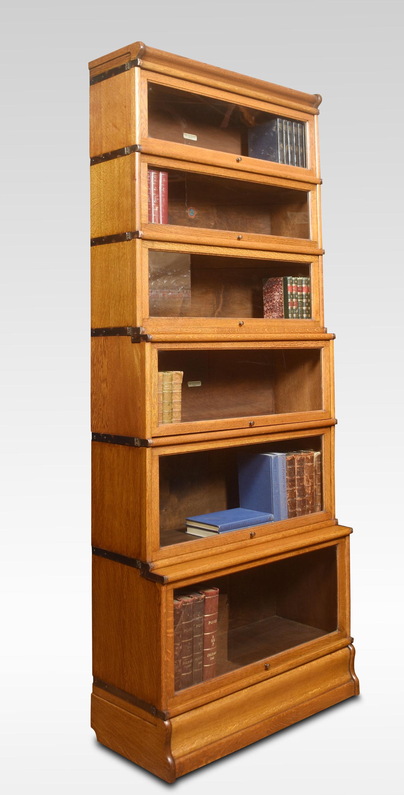 20th Century Set of Three Oak Globe Wernicke Six Section Bookcases