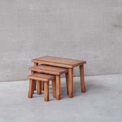 Set of Three Oak Mid-Century Coffee Tables