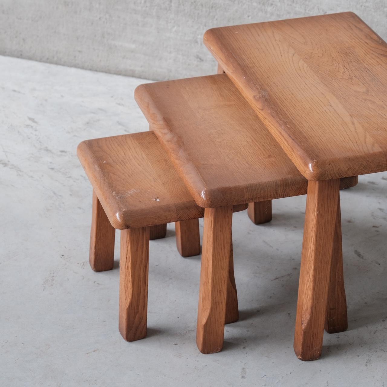 20th Century Set of Three Oak Mid-Century Coffee Tables For Sale