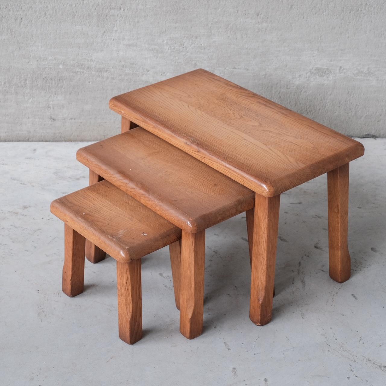 Wood Set of Three Oak Mid-Century Coffee Tables For Sale