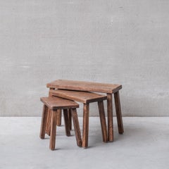 Set of Three Oak Taller Mid-Century Nesting Tables