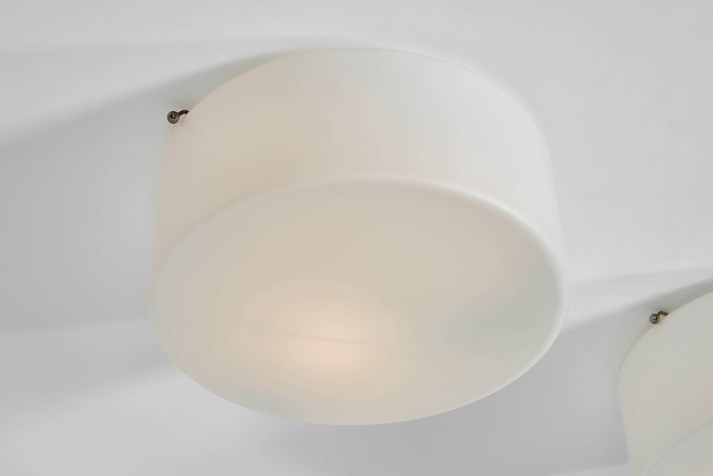 Set of Three Opal Glass Ceiling Lights by Fog & Mørup, Denmark 1970s For Sale 5