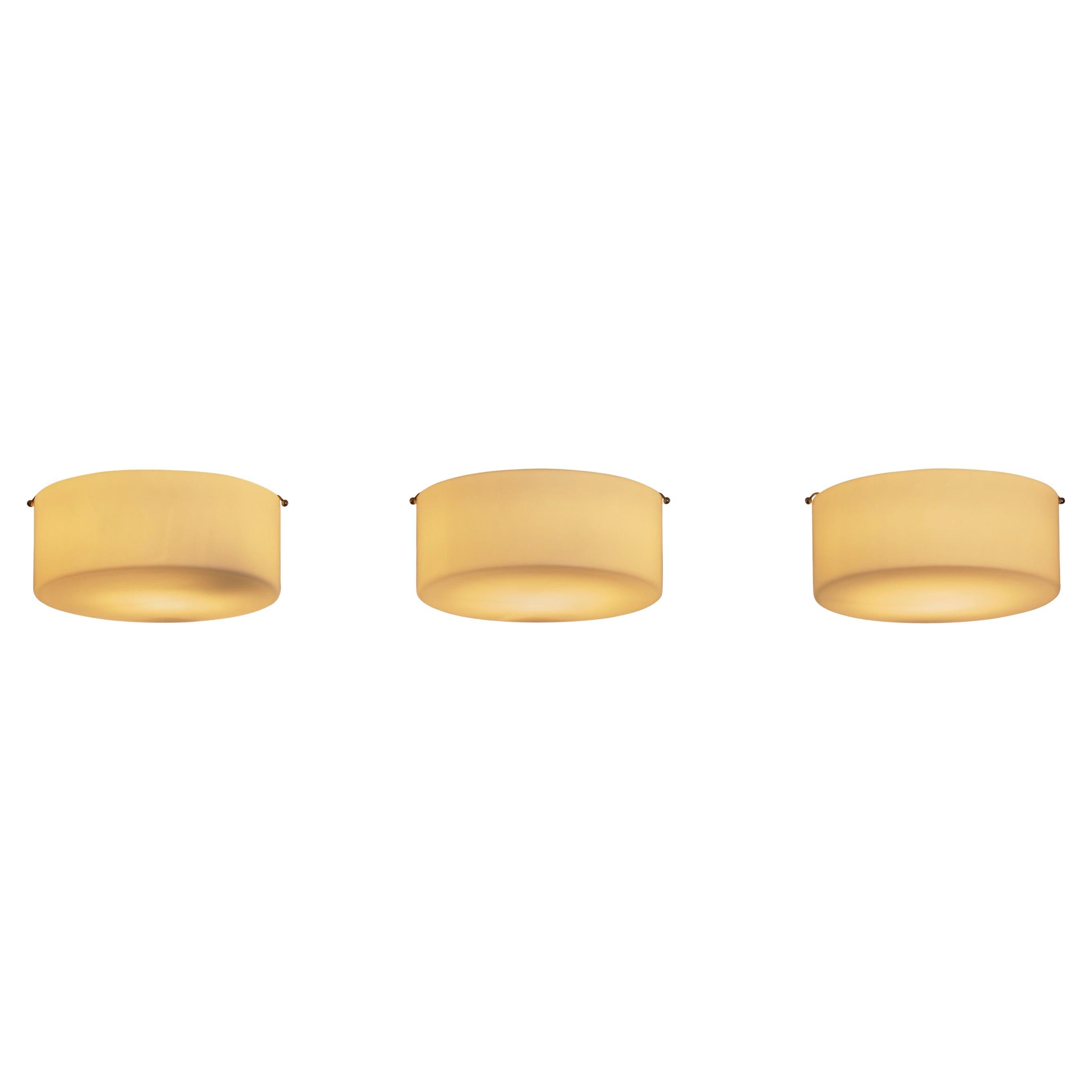 Set of Three Opal Glass Ceiling Lights by Fog & Mørup, Denmark 1970s