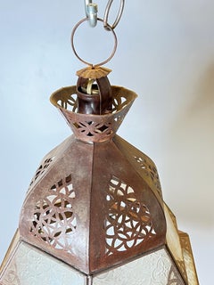 Set of Three Oriental Style Metal Lanterns