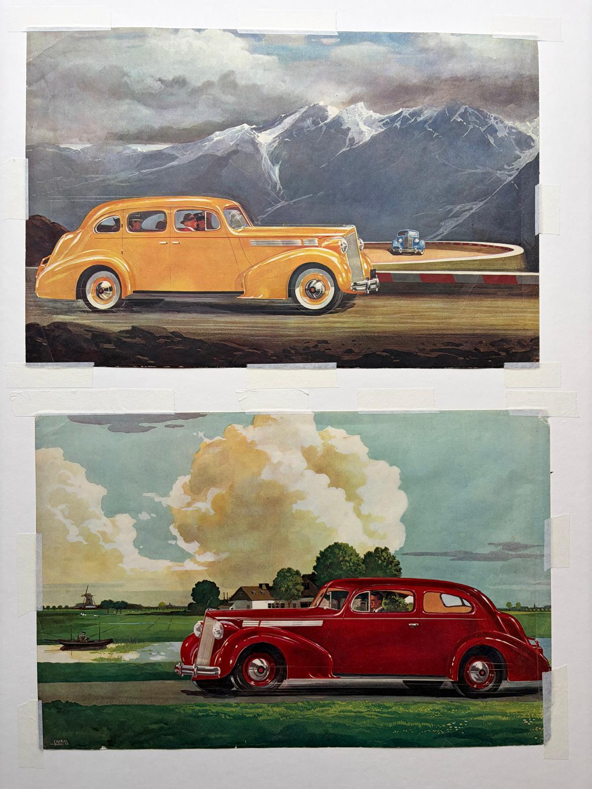 Set of Three Original Automobile Illustrations - Charles Burki, c.1937 – Gouache For Sale 5