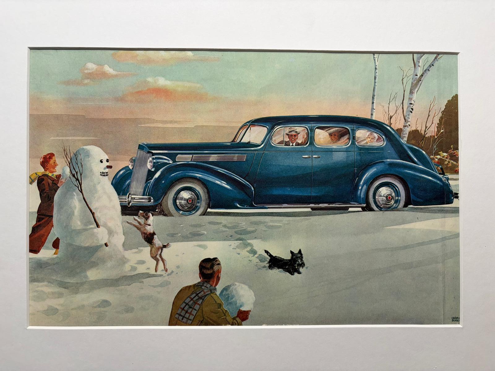 Set of Three Original Automobile Illustrations - Charles Burki, c.1937 – Gouache In Good Condition For Sale In Langweer, NL