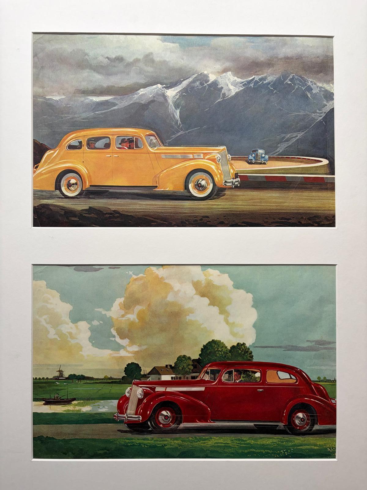 Set of Three Original Automobile Illustrations - Charles Burki, c.1937 – Gouache For Sale 2