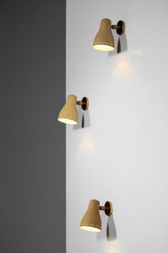 Set of Three Original Wall Lights "Cocotte" Sand Color, 1960s