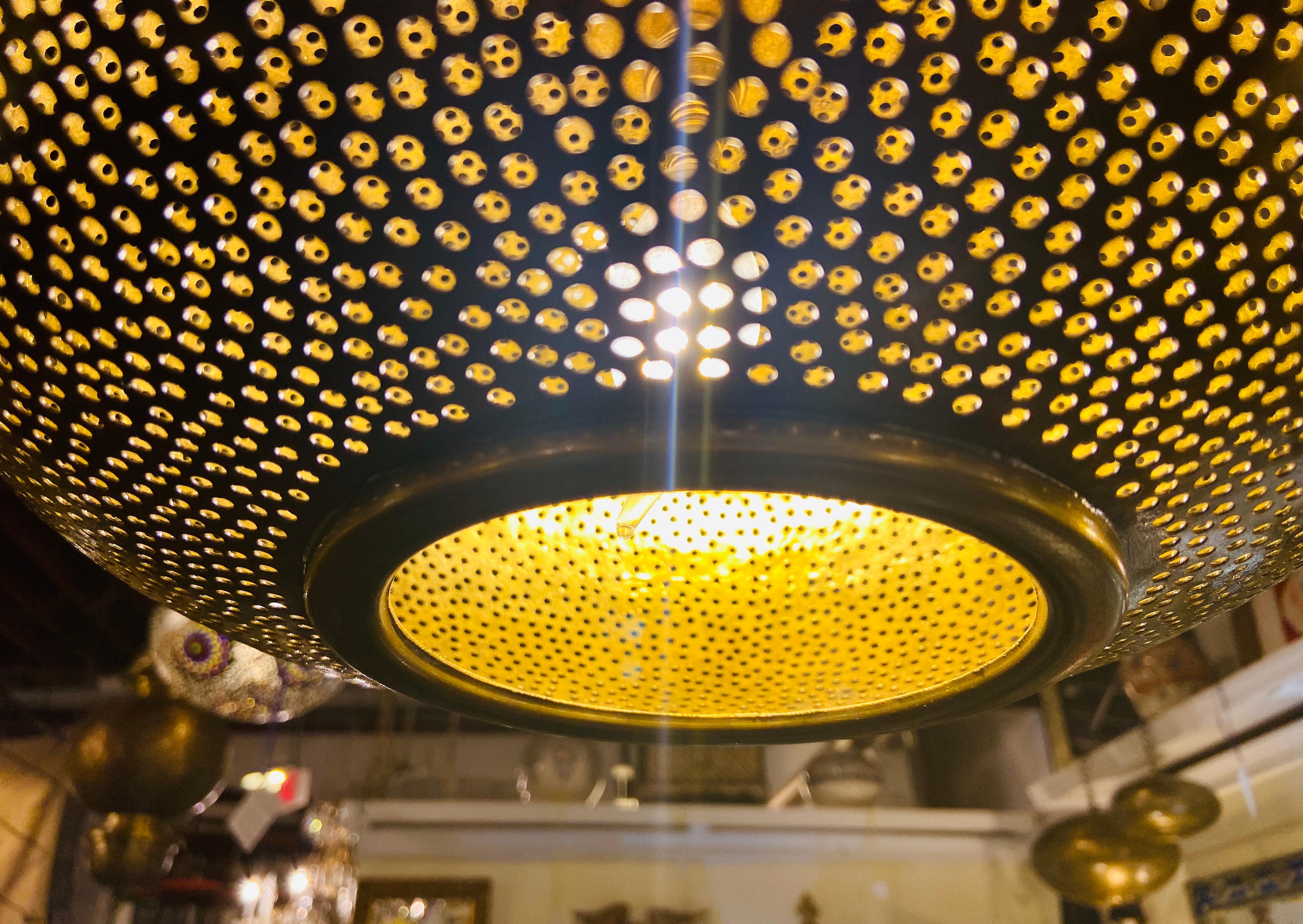 Set of Three Oval Shaped Brass Pendant Chandeliers in Graduating Sizes 5