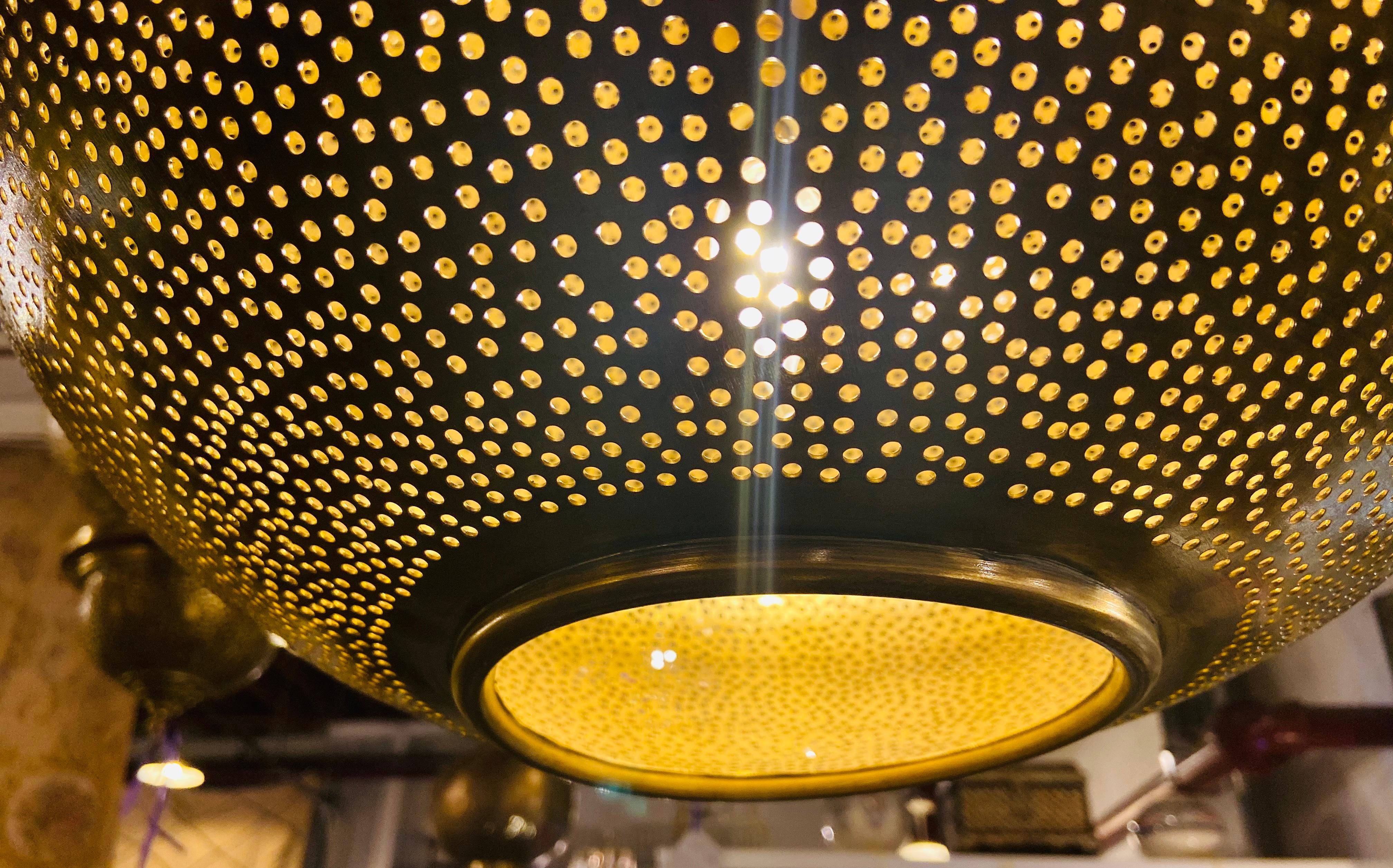 Set of Three Oval Shaped Brass Pendant Chandeliers in Graduating Sizes 8