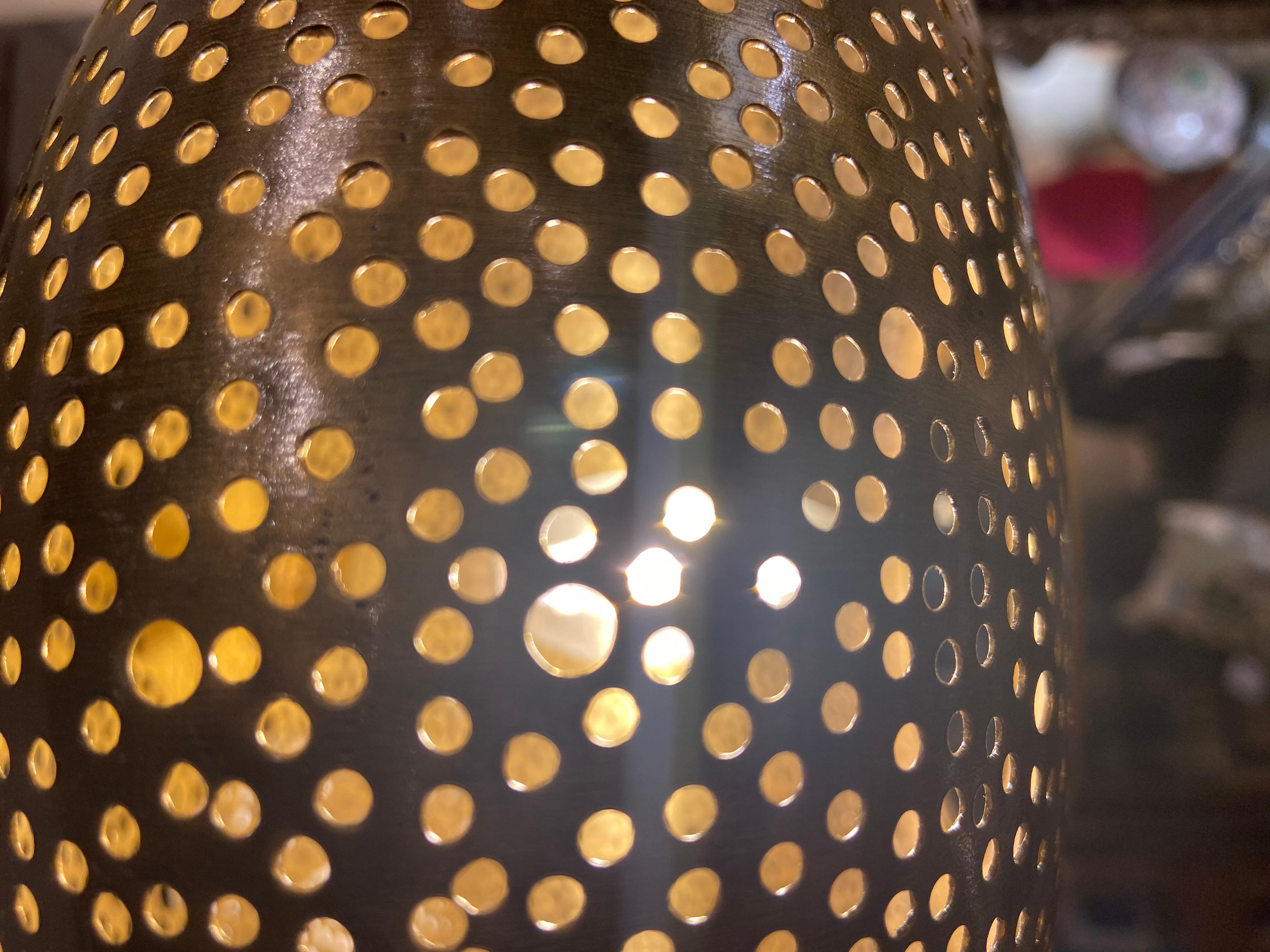 Set of Three Oval Shaped Brass Pendant Chandeliers in Graduating Sizes 3
