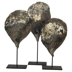 Set of Three Oyster Shells on Stands, Indonesia, Contemporary