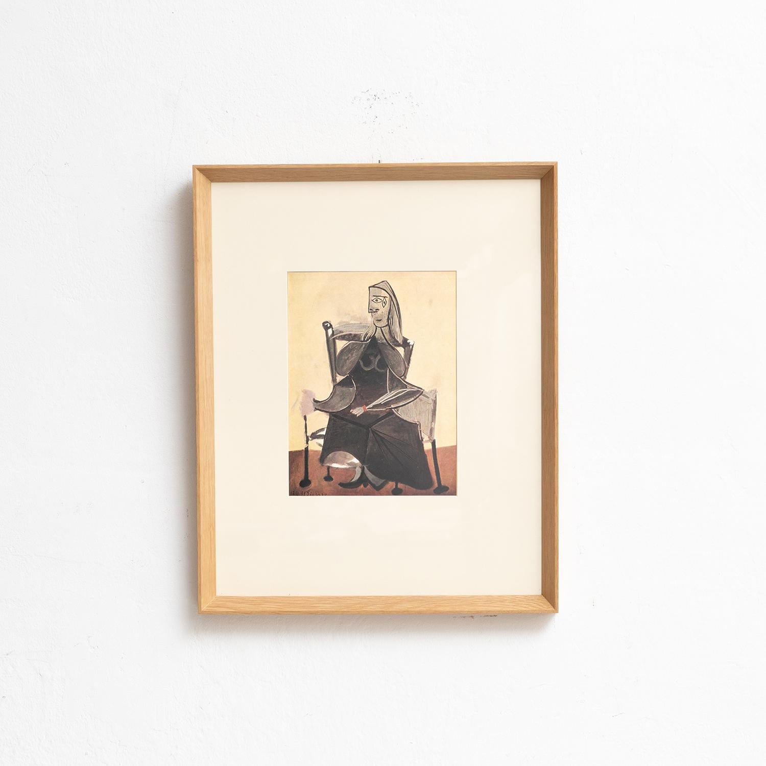 Entra nella genialità senza tempo di Pablo Picasso con questa straordinaria serie di tre cliché a colori, sapientemente curati dalle Editions du Chêne di Parigi, Francia, nel 1943. Adornati da una splendida cornice in legno massiccio che misura 54