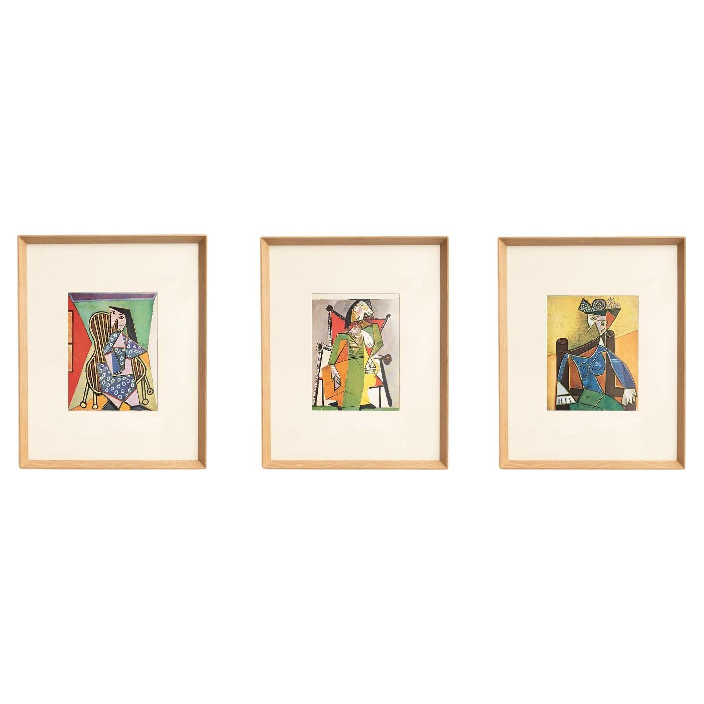 Set of Three Pablo Picasso Framed Artworks, Editions du Chene, 1943