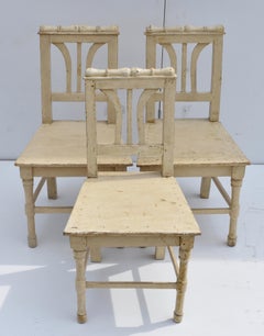 Set of Three Painted Pine Children's Chairs