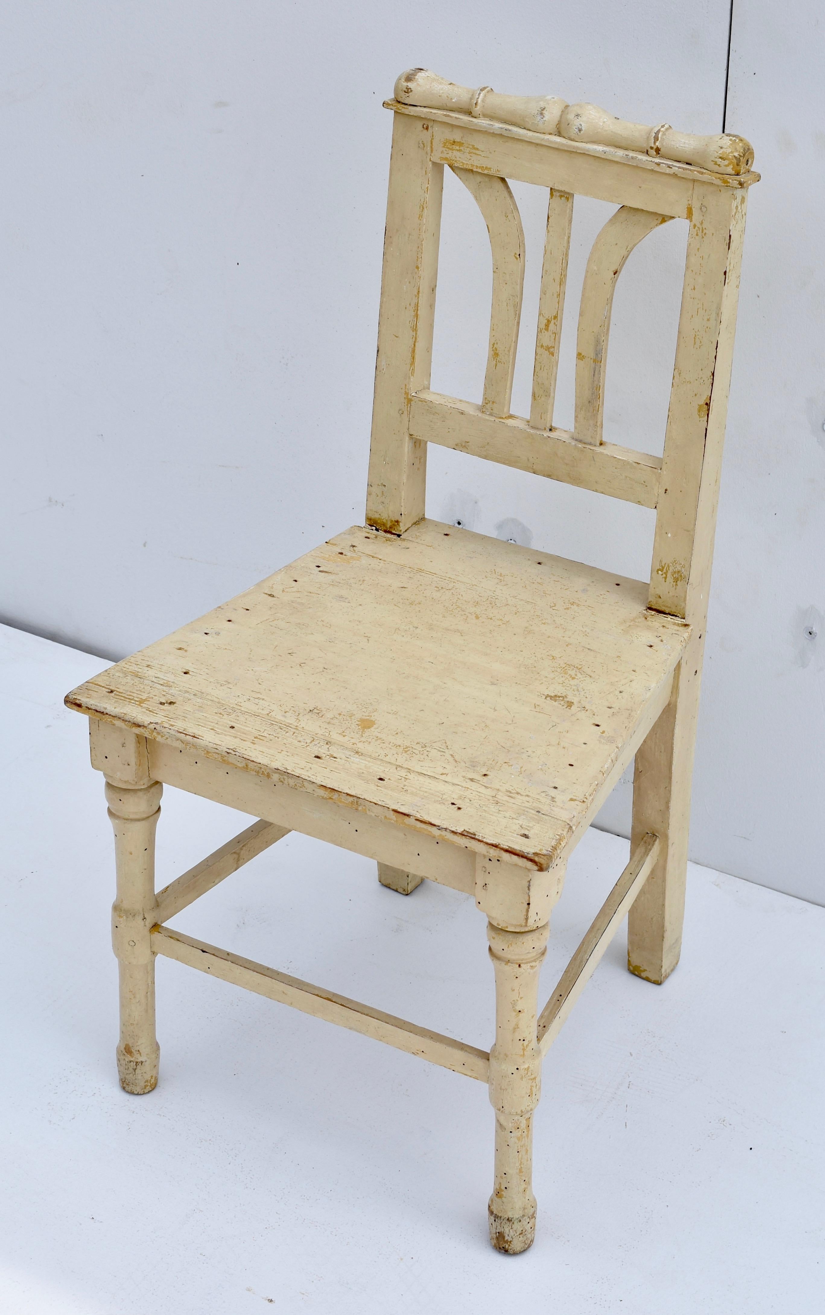 Empire Set of Three Painted Pine Children's Chairs For Sale