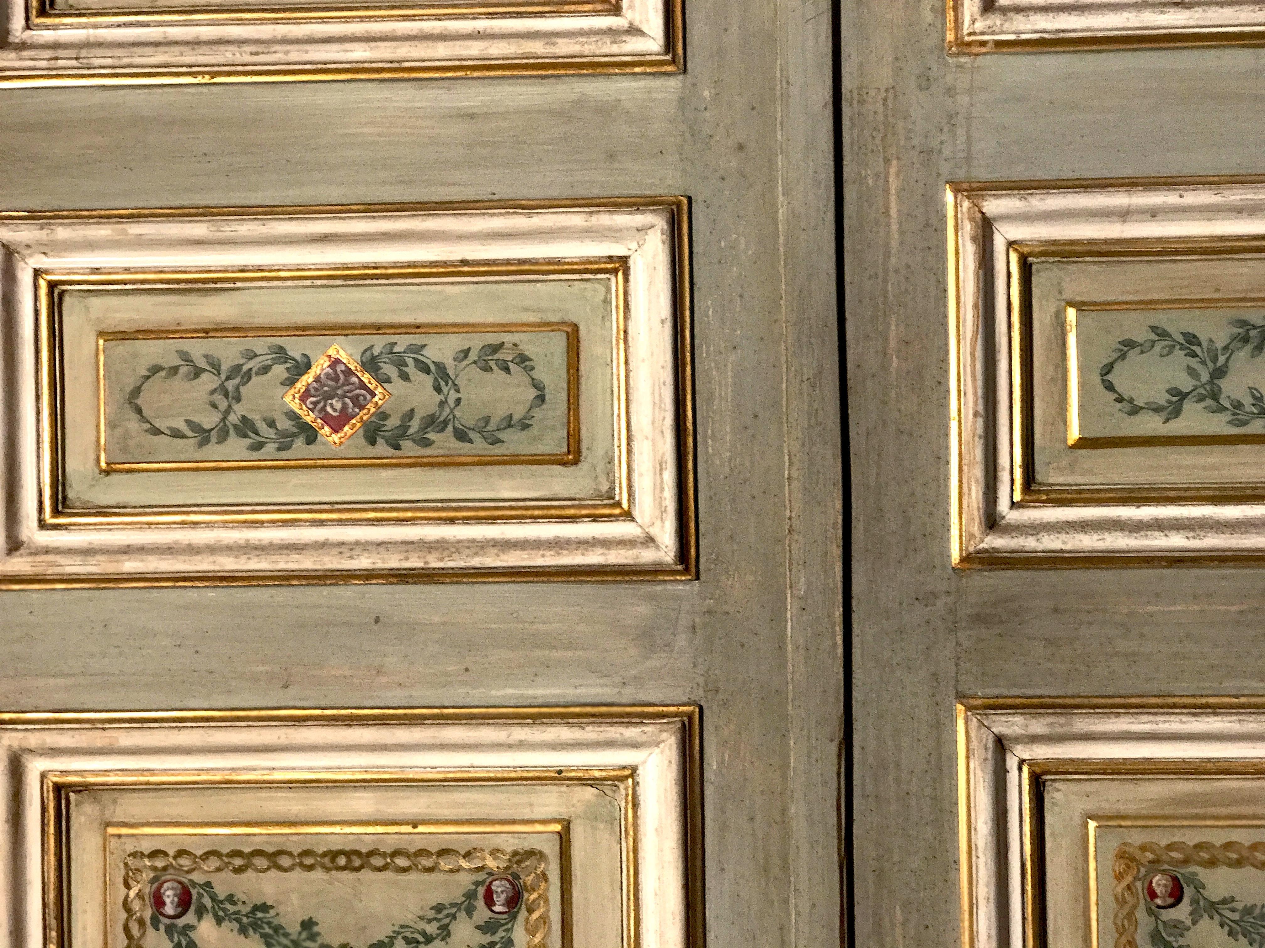 Set of Three Pairs of 19th Century Italian Painted Doors  10