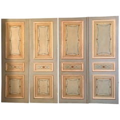 Set of Three Pairs of 19th Century Italian Painted Doors