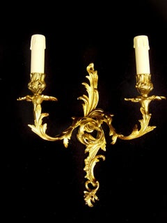 Set of Three Pairs of French Louis XVI Style Electrified Two-Light Sconces