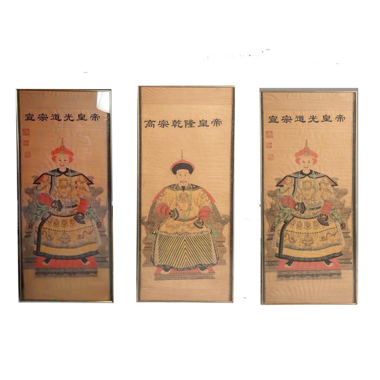 Set of three Paper Panels Depicting Japanese Samurai at 1stDibs
