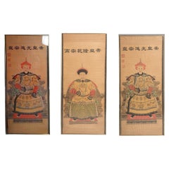 Set of three Paper Panels Depicting Japanese Samurai