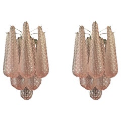 Set of three Pastel Pink Murano Wall Sconces