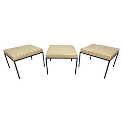 Set von drei schmiedeeisernen Hockern von Paul McCobb für Planner Group, ca. 1950er Jahre