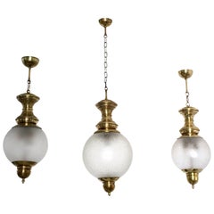 Set of Three Pendants Ascribable to Luigi Caccia Dominioni for Azucena, Italy