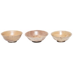 Set of Three Petite Chinese Earthenware Bowls, circa 1850