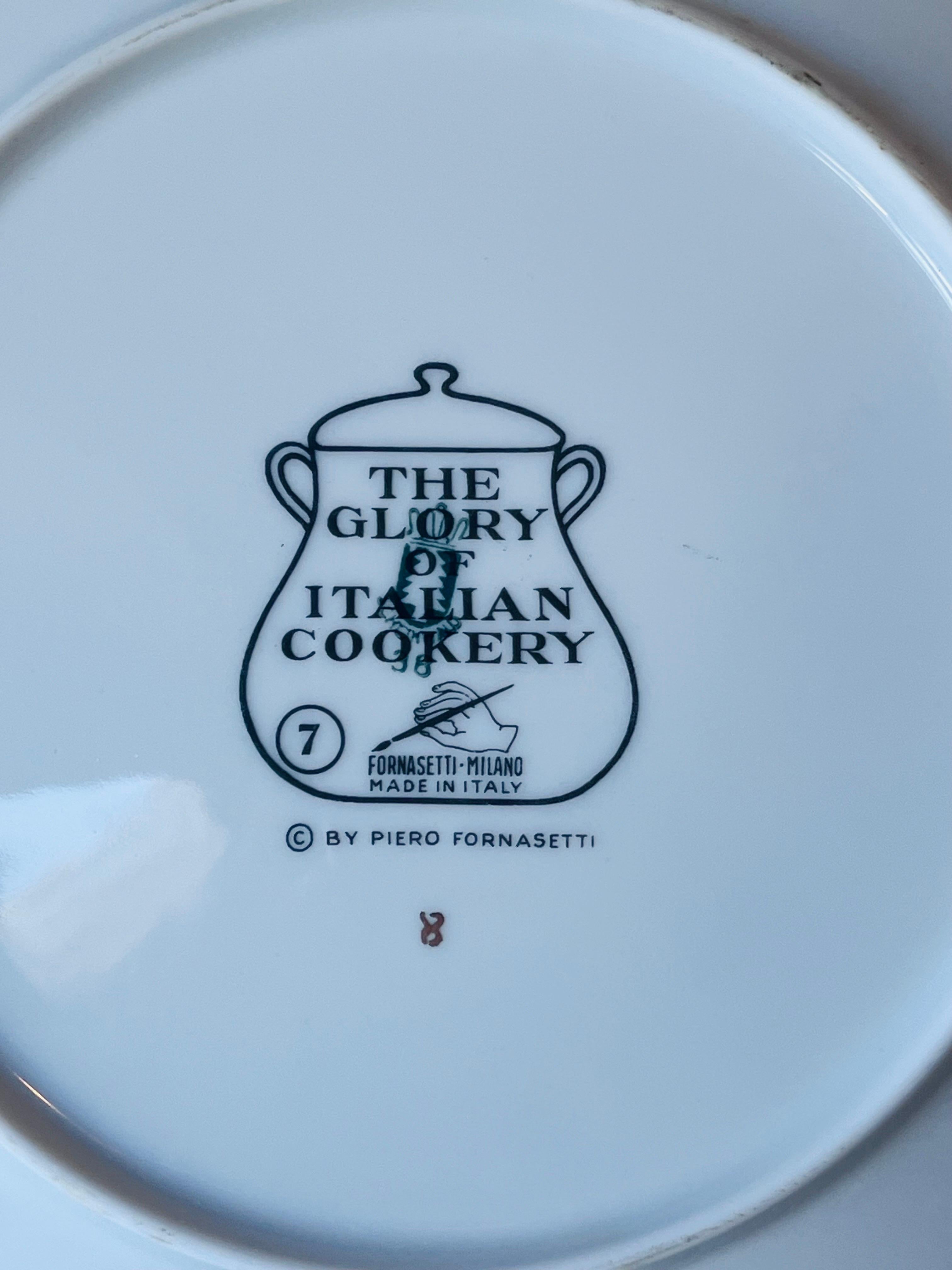 Set of Three Piero Fornasetti Recipe Plates Vintage and Italian and Delicious 6