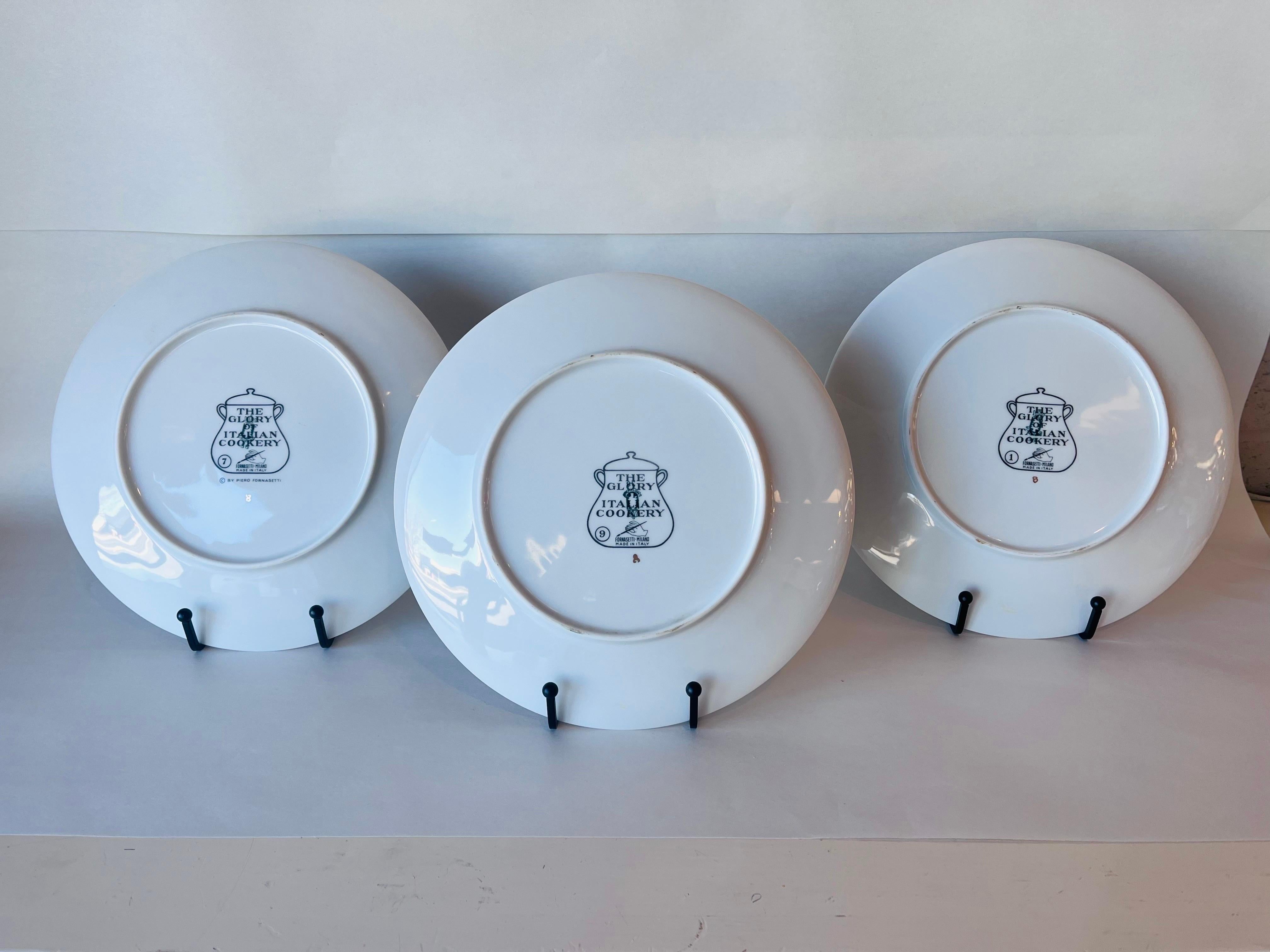 Set of Three Piero Fornasetti Recipe Plates Vintage and Italian and Delicious 7
