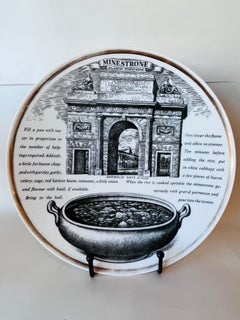Set of Three Piero Fornasetti Recipe Plates Vintage and Italian and Delicious