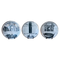 Set of Three Piero Fornasetti Recipe Plates Vintage and Italian and Delicious