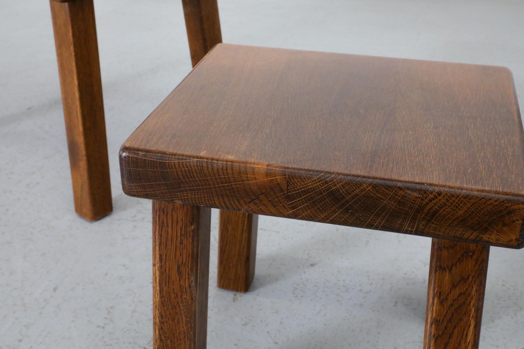 Ensemble de trois tables gigognes brutalistes d'inspiration Pierre Chapo en vente 6