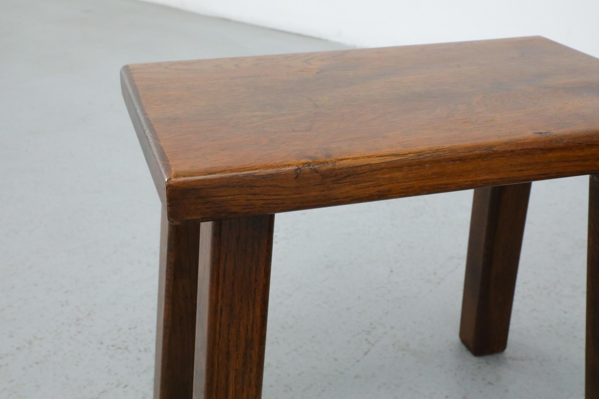 Set of Three Pierre Chapo Inspired Dark Oak Nesting Tables For Sale 12