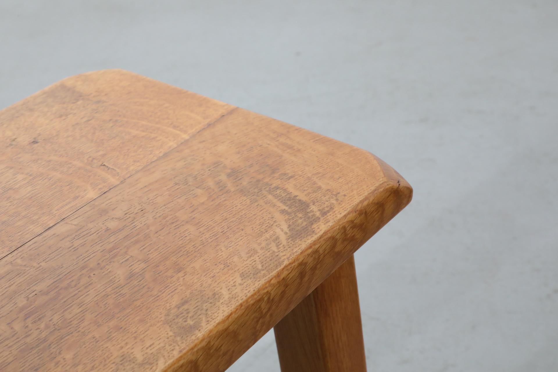 Set of Three Pierre Chapo Style Golden Toned Oak Nesting Tables 12
